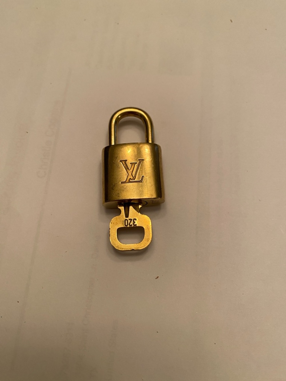 Louis Vuitton Gold-tone LV Logo Padlock and Key